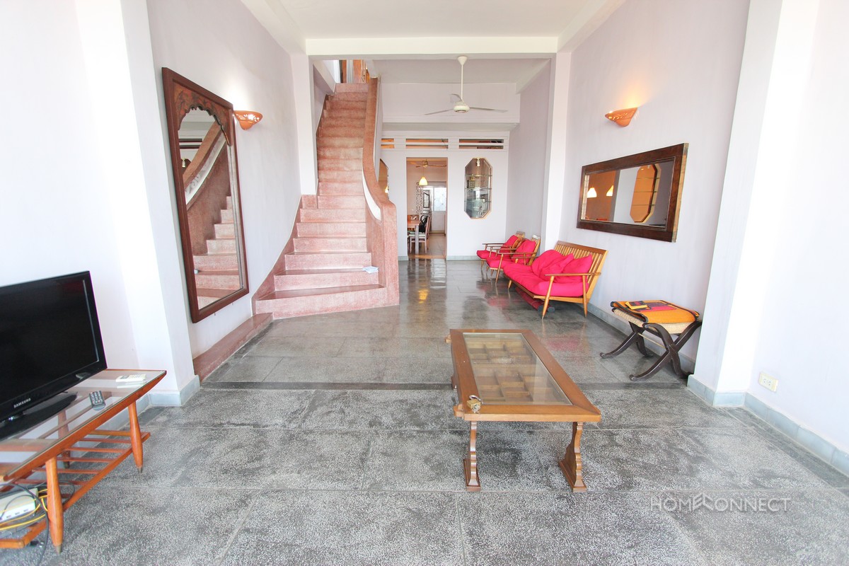 French Colonial 1 Bedroom Apartment for Rent on Riverside | Phnom Penh Real Estate