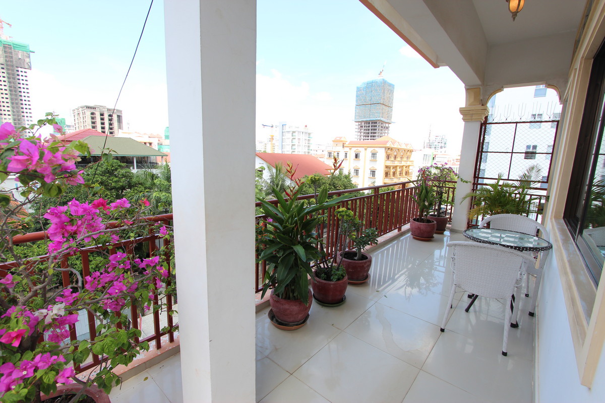Big Balcony 2 Bedroom Apartment For Rent in BKK1 | Phnom Penh Real Estate