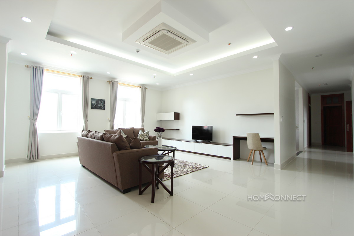 Western Style Large 3 Bedroom Apartment For Rent in BKK1 | Phnom Penh Real Estate